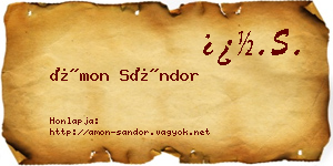 Ámon Sándor névjegykártya